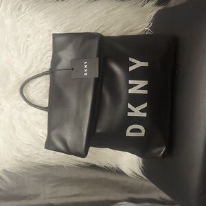 DKNY NWT Tilly Backpack Fold Over Black & Silver